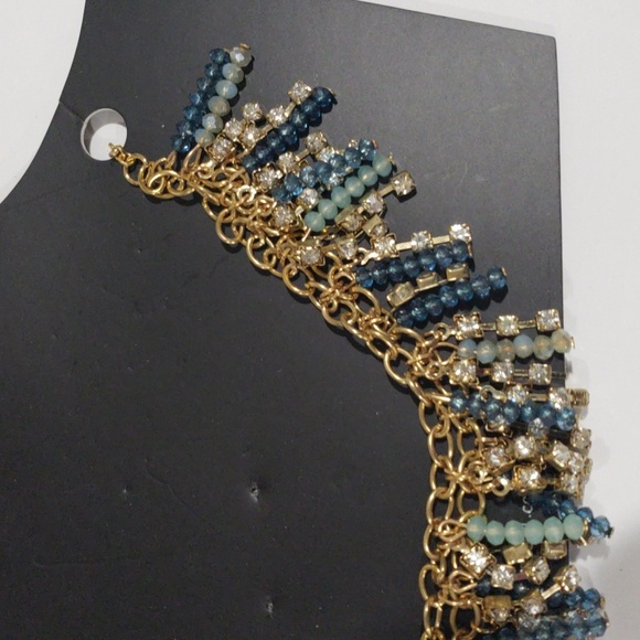 Etc! Gold tone Dangling Charm Necklace & Earring Set - Beaded Women's Jewelry - Picture 6 of 7